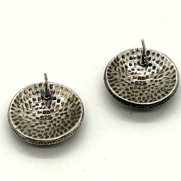 Vintage Sterling Silver Pierced Earrings Norwegian Design Mark ND 925 12.8 Gram - Picture 9 of 11